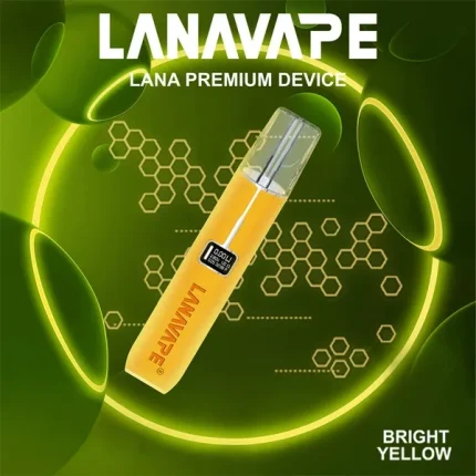 萊姆黃｜Lanavape皮革主機 換彈式煙桿 LED智慧螢幕 適配一代彈